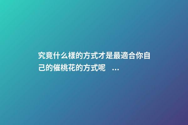 究竟什么樣的方式才是最適合你自己的催桃花的方式呢？